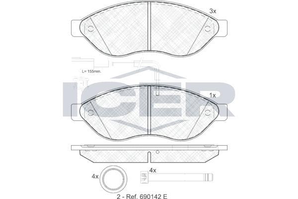 

Колодки Дисковые Передние Citroen Jumper,Fiat Ducato,Peugeot Boxer 2.2hdi 06 Icer 141803 I