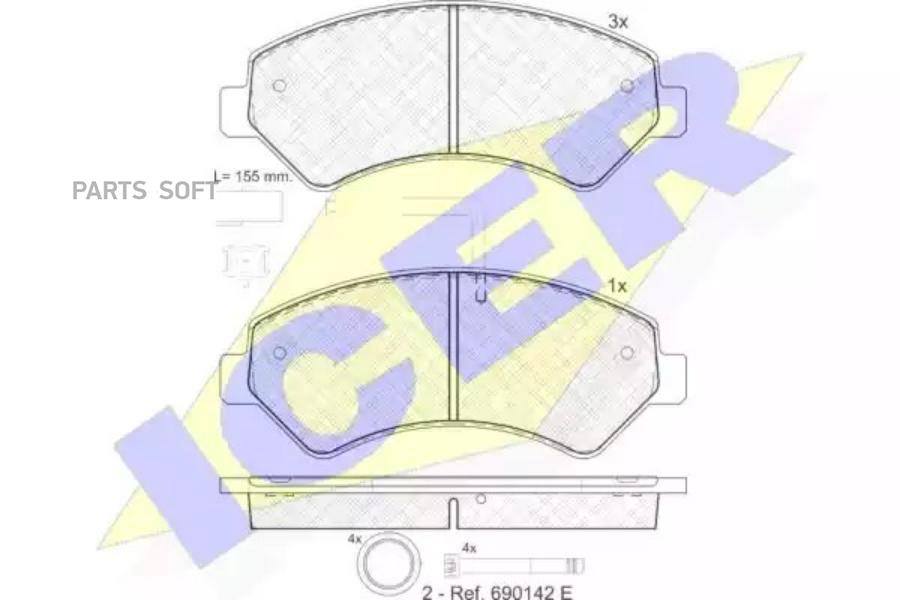 

Колодки Передние Peugeot Boxer 06- Icer 141836 Icer арт. 141836