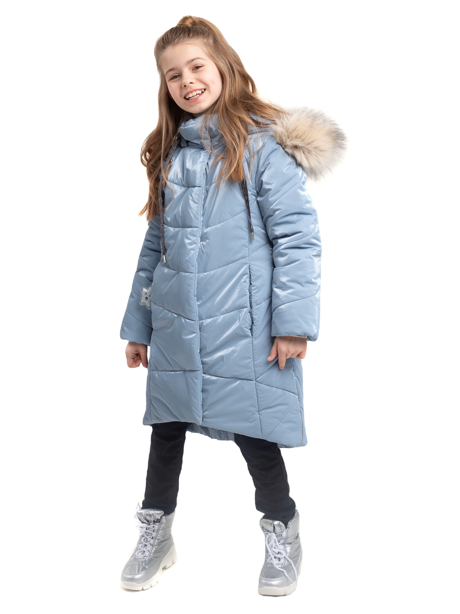 Пальто детское Batik 438-22з, голубой, 116