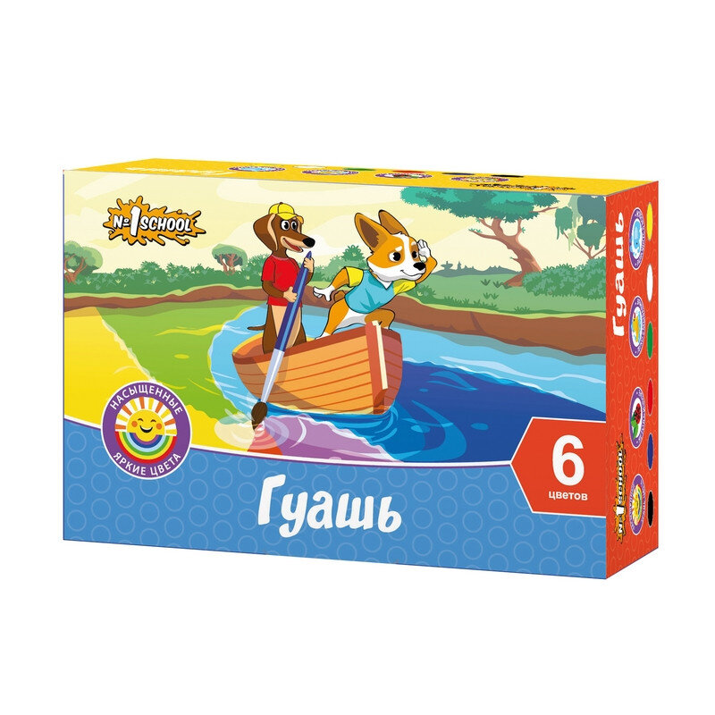 

Гуашь №1 School Шустрики 6 цв, 20 мл, 905944 905944