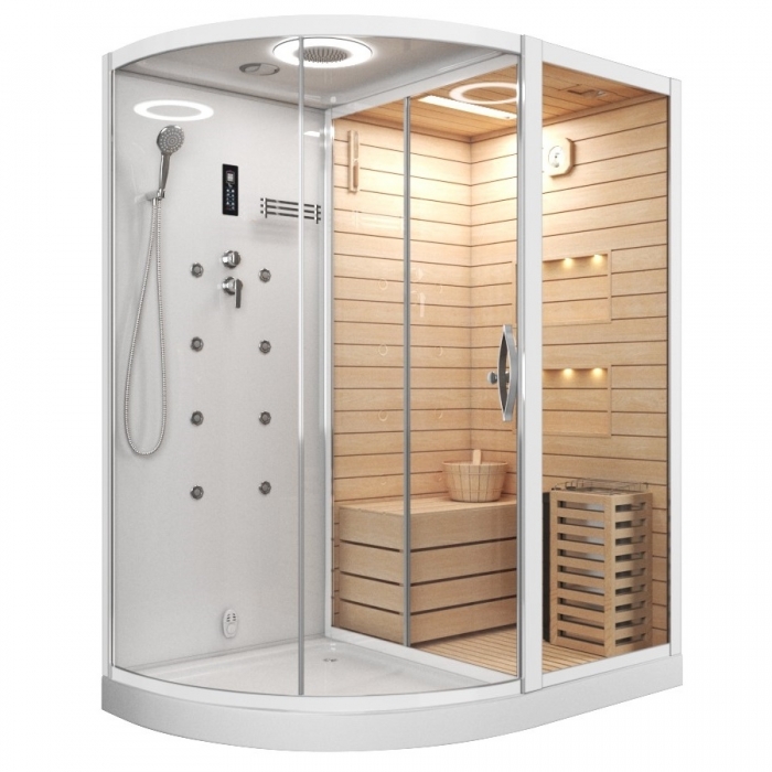 

Душевая кабина Cerutti SPA Lugano Nero K9751 White левосторонняя
