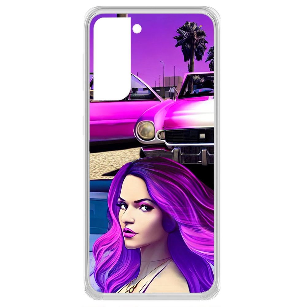 

Чехол-накладка Krutoff Clear Case Жизнь в розовом для Samsung Galaxy S21 (G991), Прозрачный