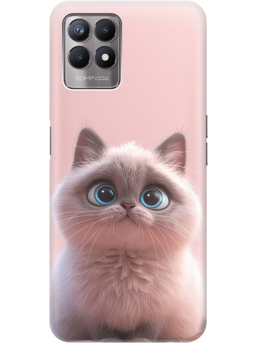 

Силиконовый чехол на Realme 8i с принтом "Милейший котик", Прозрачный;розовый;серый, 735001011