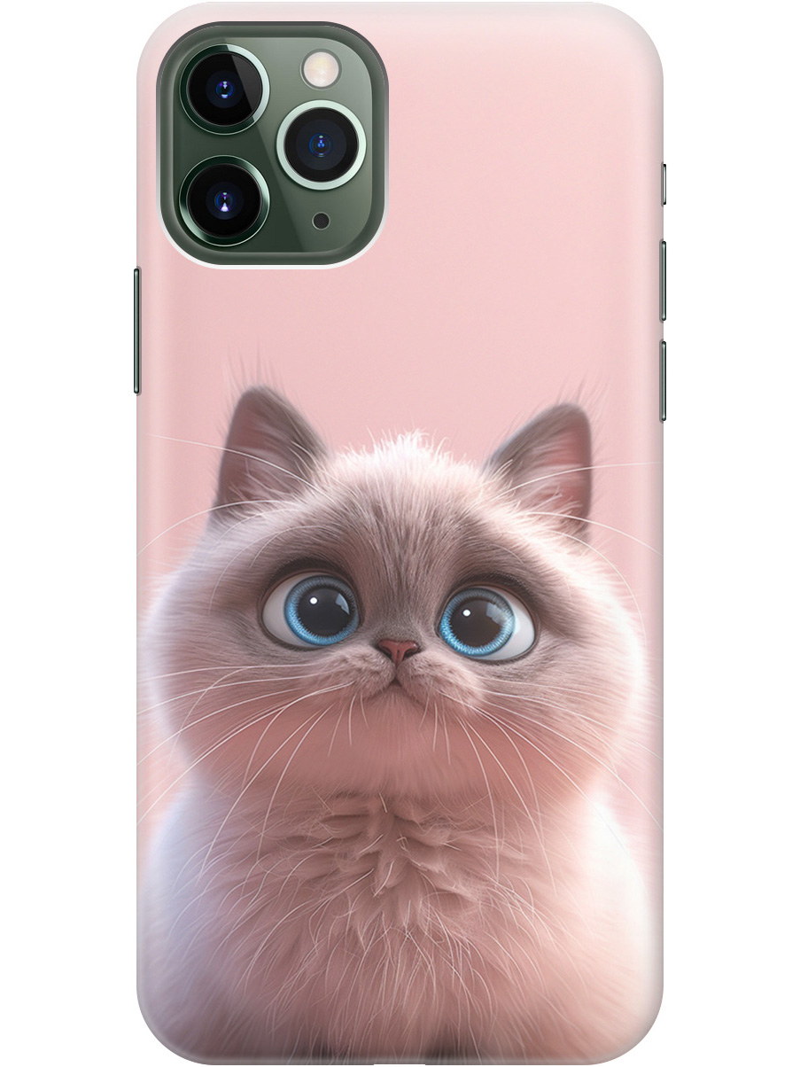 

Силиконовый чехол на Apple iPhone 11 Pro Max с принтом "Милейший котик", Прозрачный;розовый;серый, 721799711