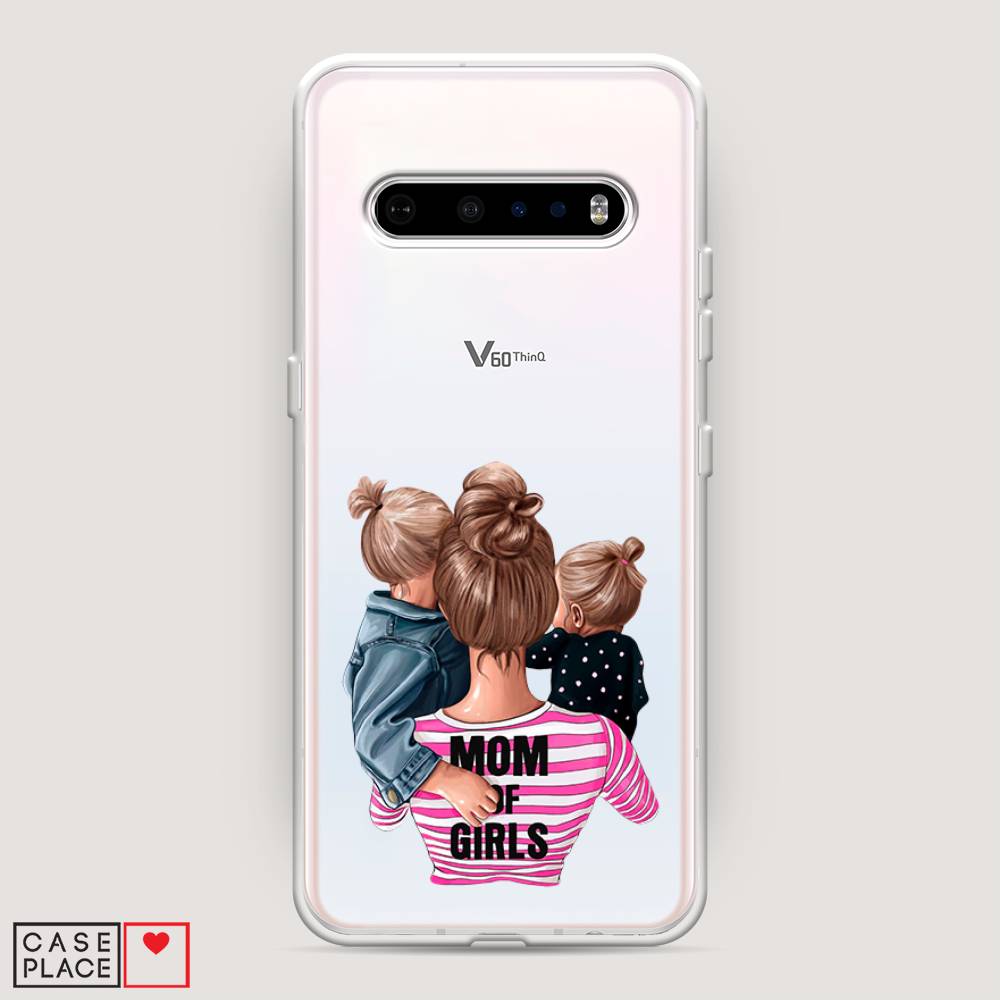 

Чехол Awog на LG V60 ThinQ 5G "Mom of Girls", Синий;розовый;черный, 84250-6