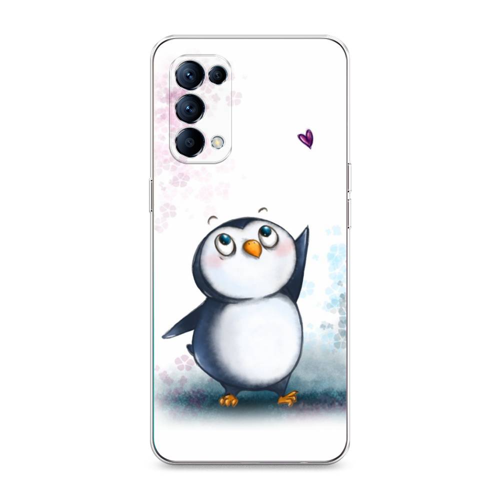 

Чехол Awog на Oppo Reno 5 "Пингвин и сердечко", Разноцветный, 255250-1