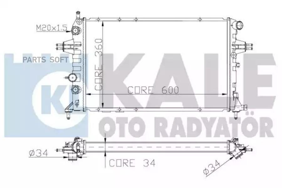 

Радиатор двигателя OPEL ASTRA G/ ZAFIRA A KALE 138300