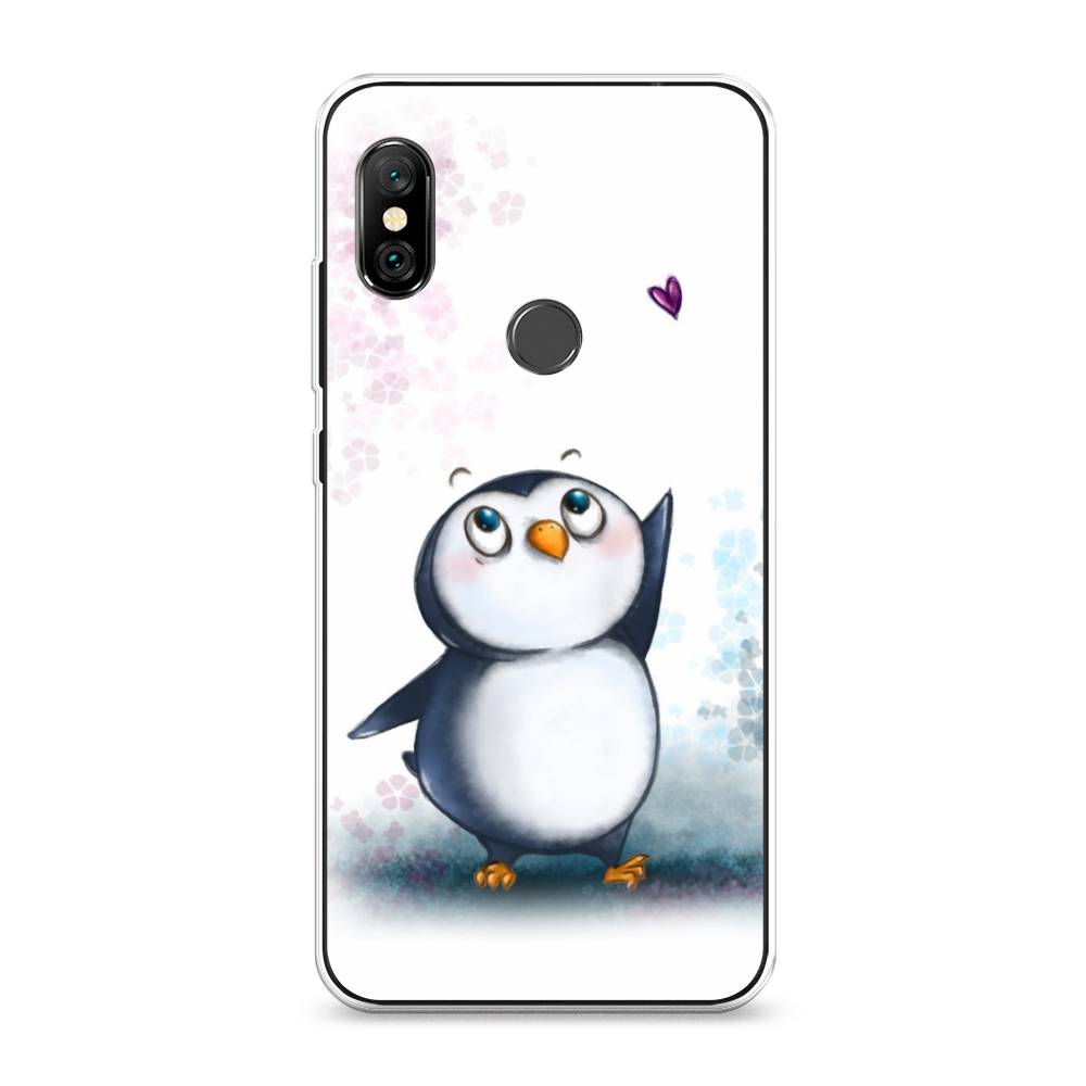фото Чехол awog "пингвин и сердечко" для xiaomi redmi note 6 pro