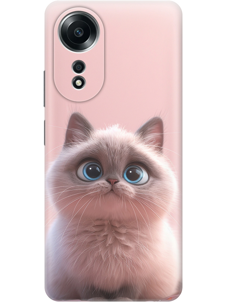 

Силиконовый чехол на Oppo A58 4G с принтом "Милейший котик", Прозрачный;розовый;серый, 782629411