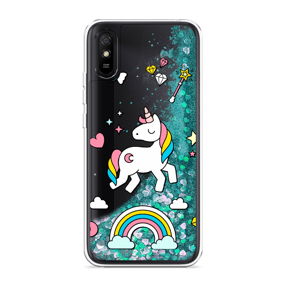 

Жидкий чехол с блестками "Принцесса единорог" на Xiaomi Redmi 9A