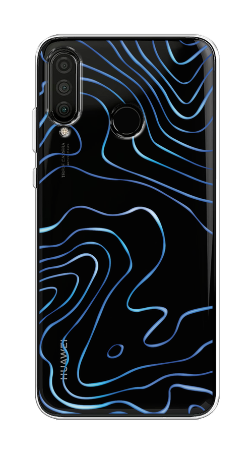 

Чехол на Huawei P30 Lite/Honor 20S/20 Lite 2020 "Blue lines", Прозрачный;синий, 610750-1