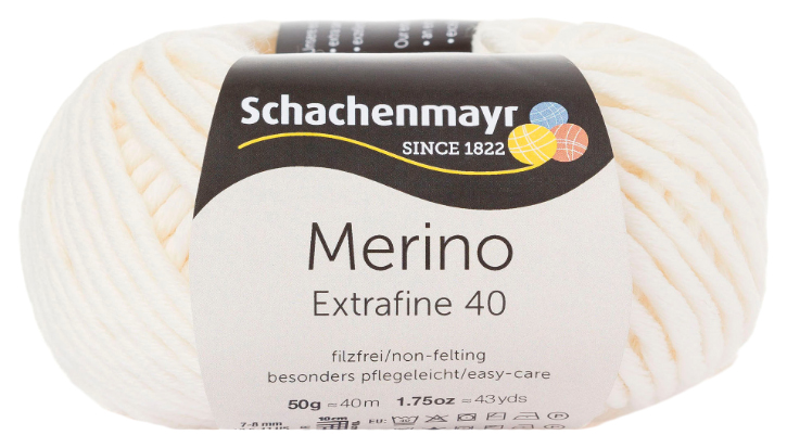 

Пряжа Schachenmayr 9807555 Merino Extrafine 40 (00302, natur), Merino Extrafine 40