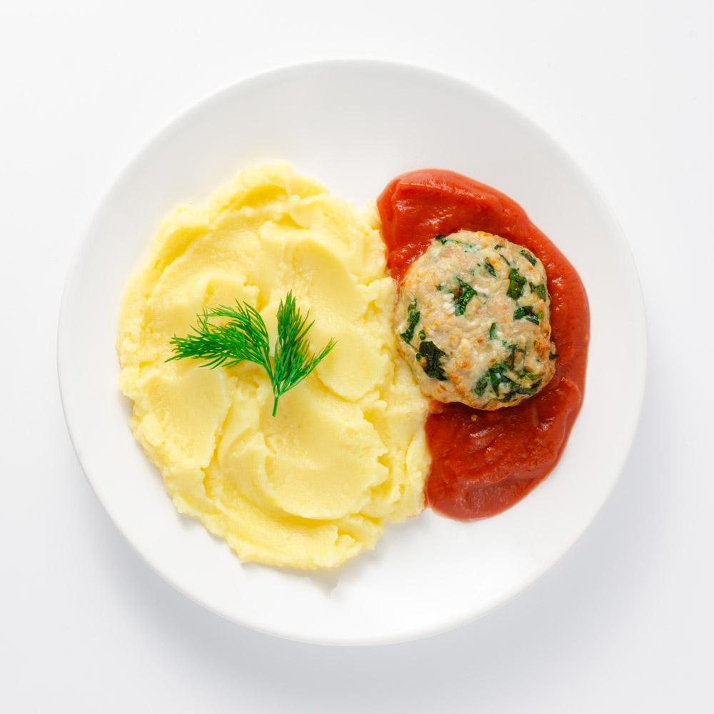 

Котлета Eattery куриная, со шпинатом, с картофельным пюре, 250 г