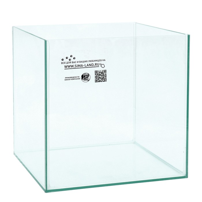 Аквариум Пижон куб без покровного стекла, 27 литров, 30 х 30 х 30 см, бесцветный шов