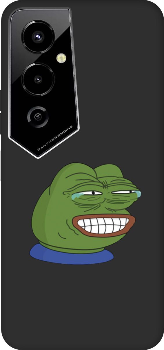

Чехол на Tecno Pova 4 Pro с 3D принтом "Pepe the Frog" черный, Черный;зеленый, 158097