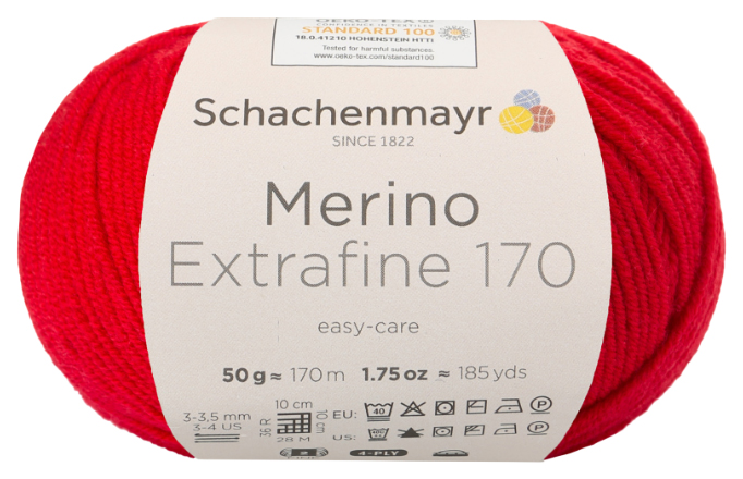 фото Пряжа schachenmayr 9807551 merino extrafine 170 (00031, kirsche)