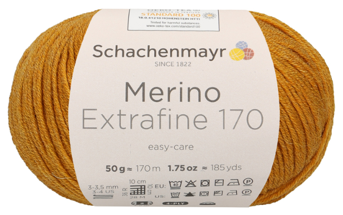 фото Пряжа schachenmayr 9807551 merino extrafine 170 (00026, gold meliert)