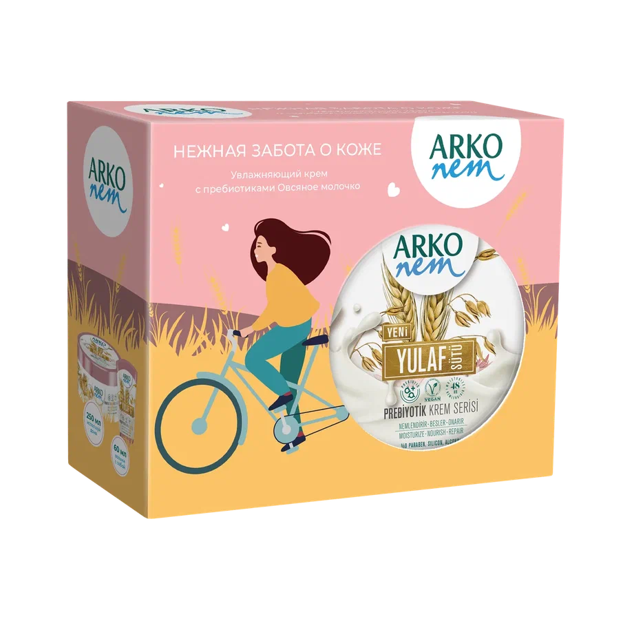 Набор подарочный ARKO Nem Овсяное молочко крем для тела 250 мл, крем для рук 60 мл