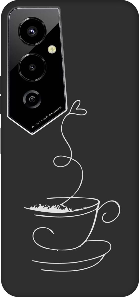 

Чехол на Tecno Pova 4 Pro с 3D принтом "Coffee Love W" черный, Черный;белый, 158097
