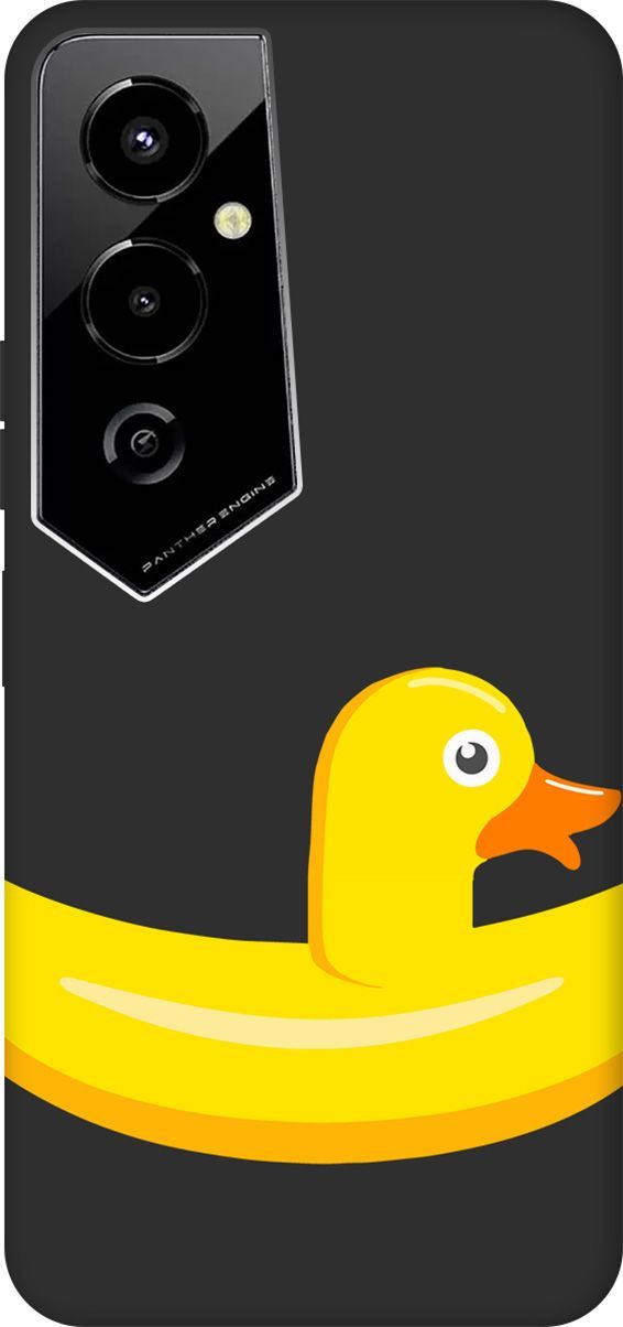 

Чехол на Tecno Pova 4 Pro с 3D принтом "Duck Swim Ring" черный, Черный;белый, 158097