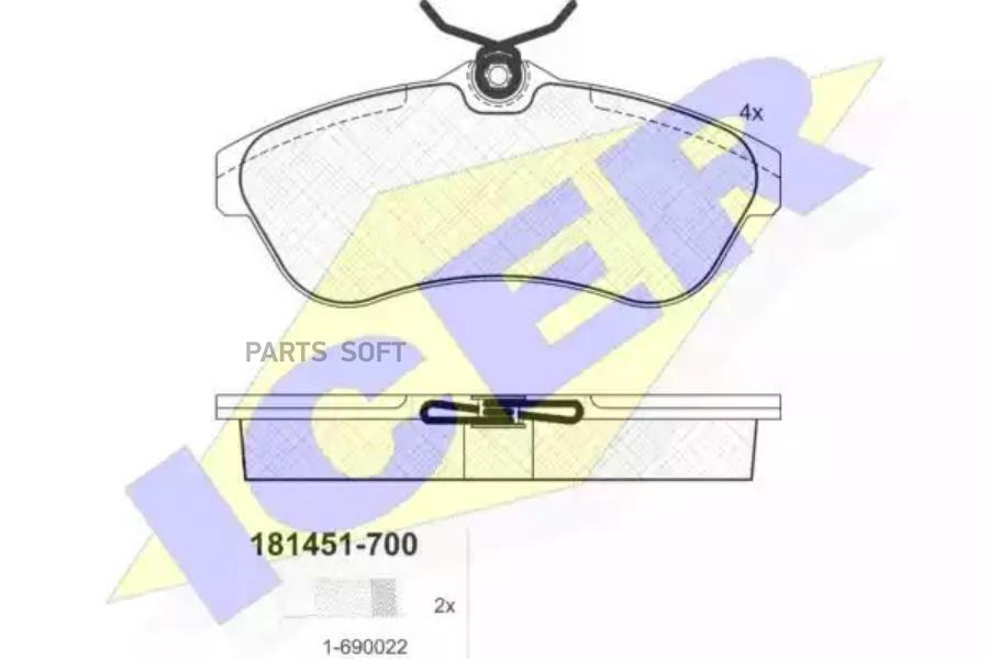 

Колодки Передние Citroen C3 Icer 181451-700 Icer арт. 181451-700
