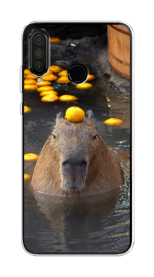 

Чехол на Huawei P30 Lite/Honor 20S/20 Lite 2020 "Капибара отдыхает", Коричневый;оранжевый;серый, 610750-1