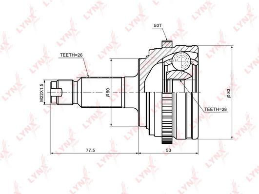 

Шрус Lynxauto CO3448A