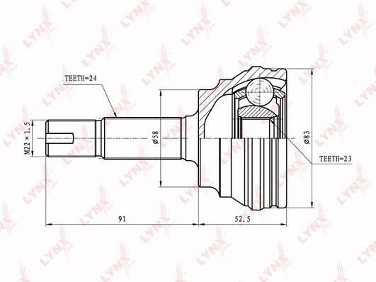 

Шрус Lynxauto CO7505
