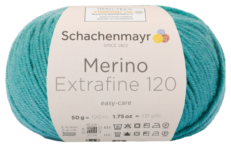 фото Пряжа schachenmayr 9807552 merino extrafine 120 (00176, meergrün)