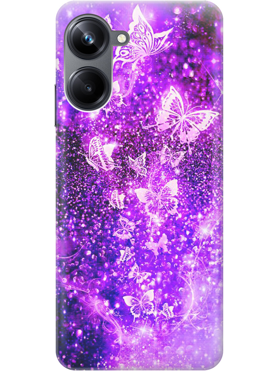 

Силиконовый чехол на Realme 10 Pro с рисунком "Фиолетовые бабочки", Фиолетовый;черный, 20000303