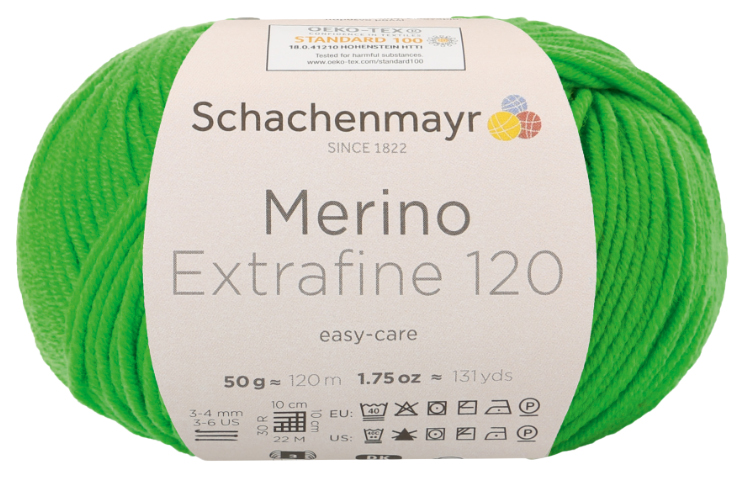 

Пряжа Schachenmayr 9807552 Merino Extrafine 120 (00170, wiesengrun), Зеленый, Merino Extrafine 120