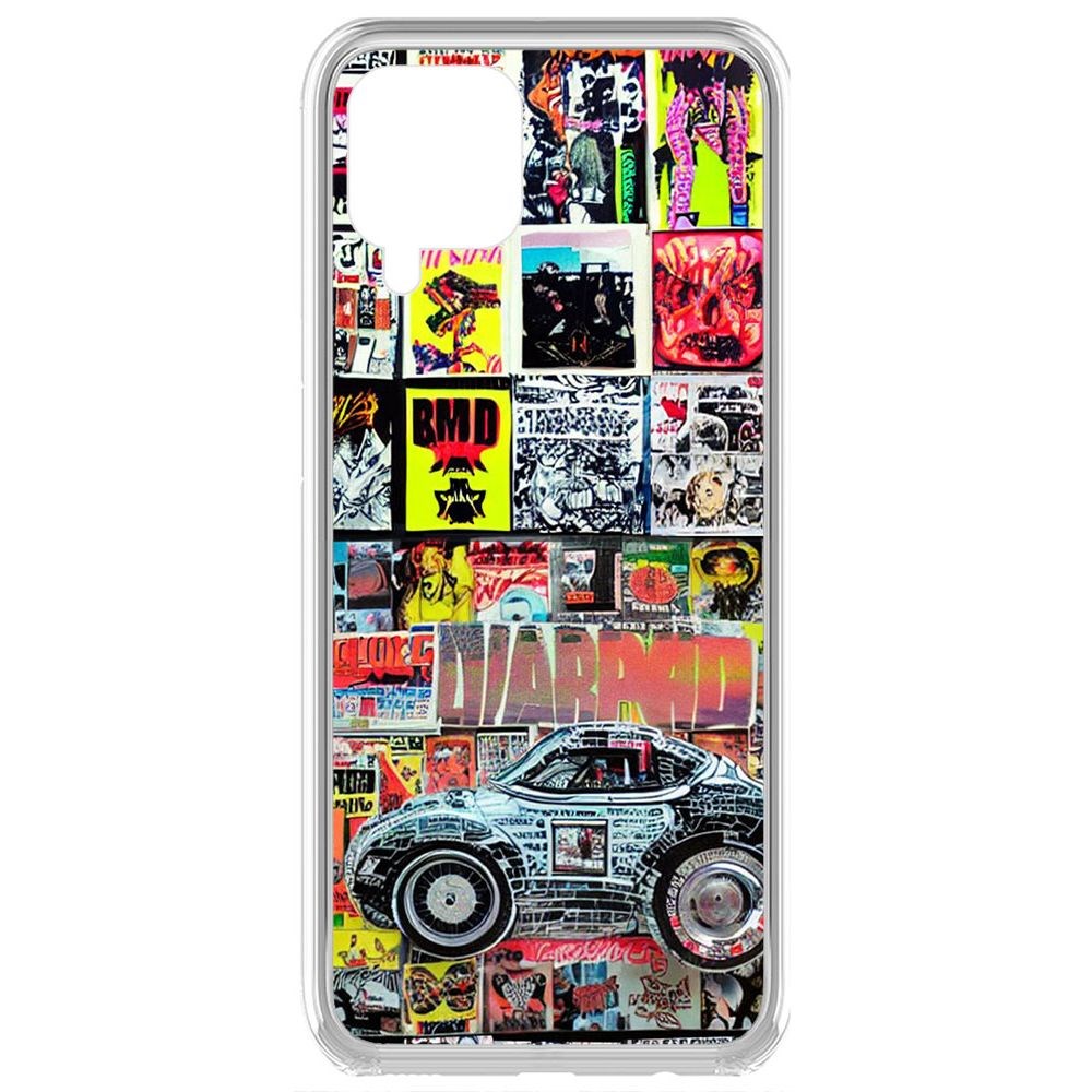 

Чехол-накладка Krutoff Clear Case Автопамфлет для Samsung Galaxy A12 (A125), Прозрачный