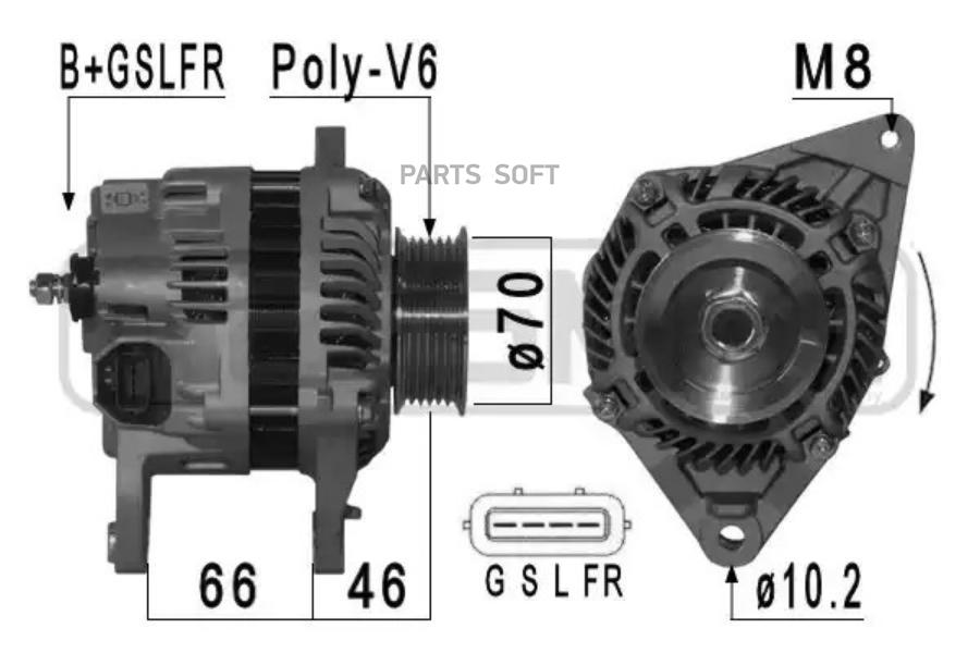 

Генератор ERA для Mitsubishi L200 2.5 DI-D 2007- 90A 210952