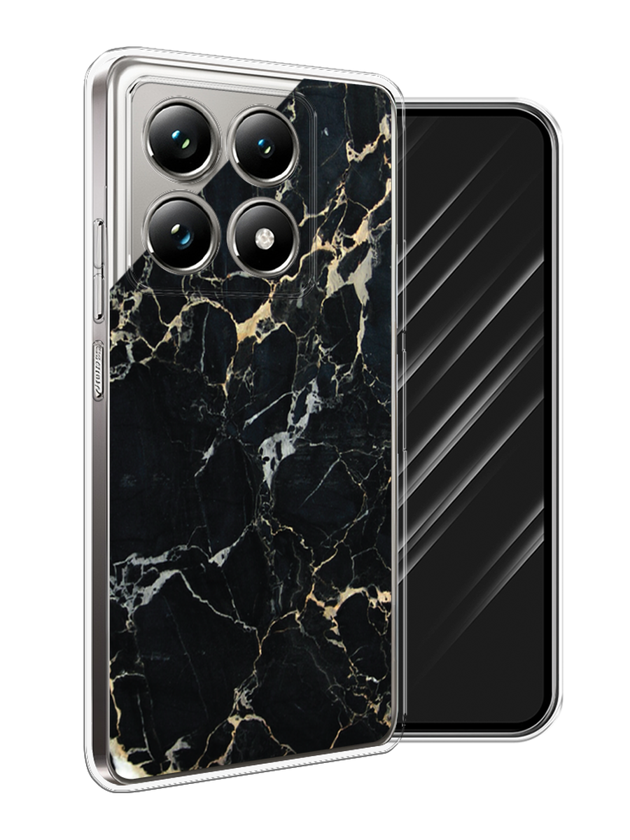 

Чехол Awog на Xiaomi 14T Pro "Черный мрамор уголок", Черный;золотистый, 323450-1