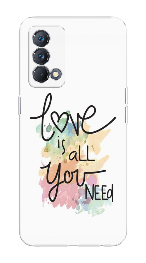 

Чехол на Realme GT Master Edition "Love is all you need", Белый;черный;зеленый, 2510450-1