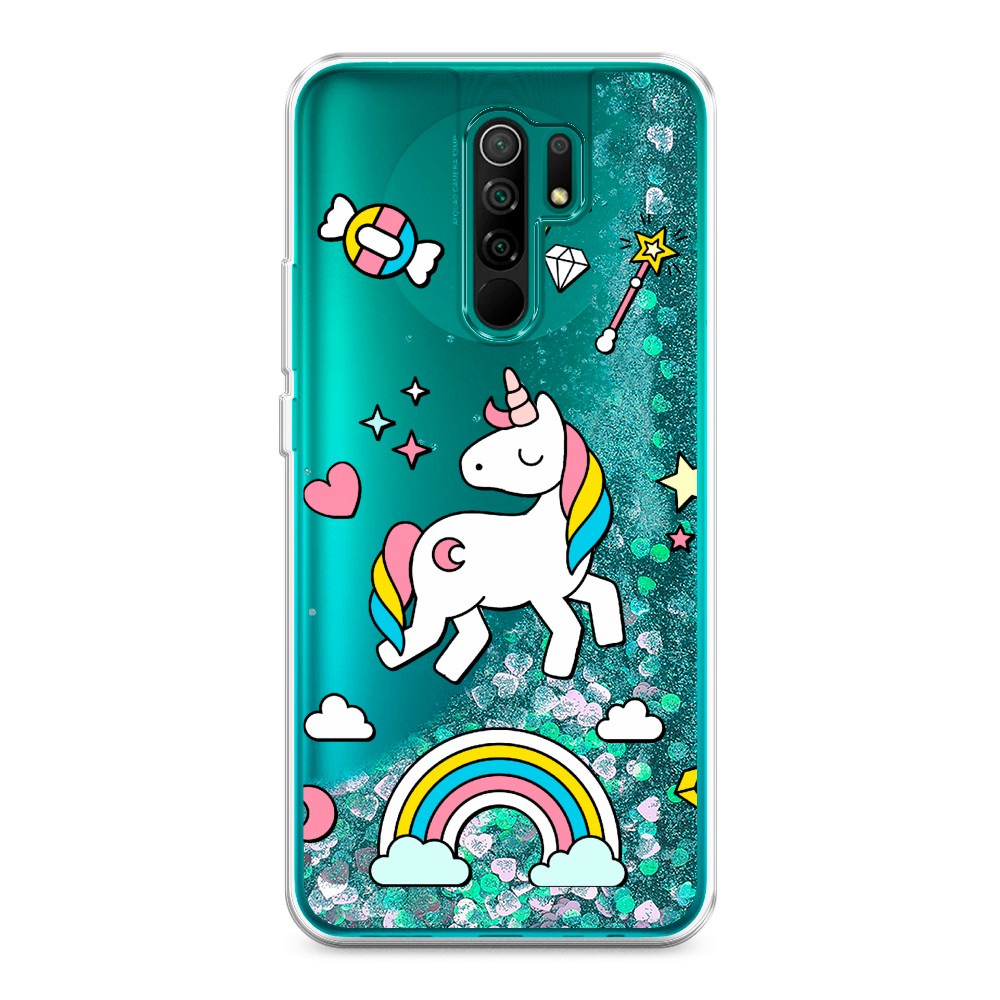 

Жидкий чехол с блестками "Принцесса единорог" на Xiaomi Redmi 9, 38395-1