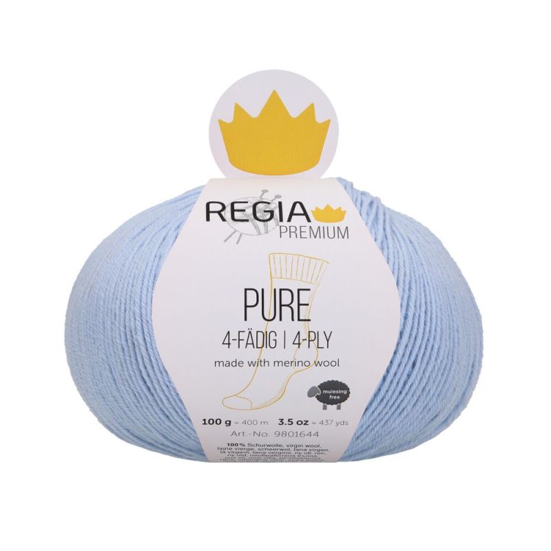 Пряжа Regia Pure Premium9801644 00052 light blue светло-синий голубой 1448₽