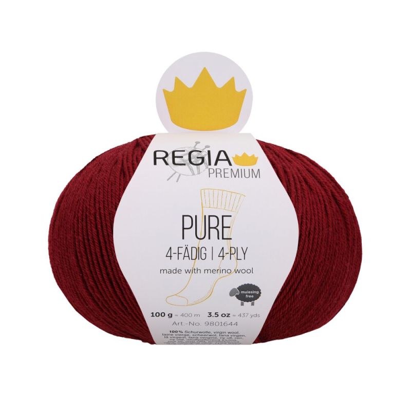 Пряжа Regia Pure Premium9801644 00033 burgundy бургундия красный 1448₽