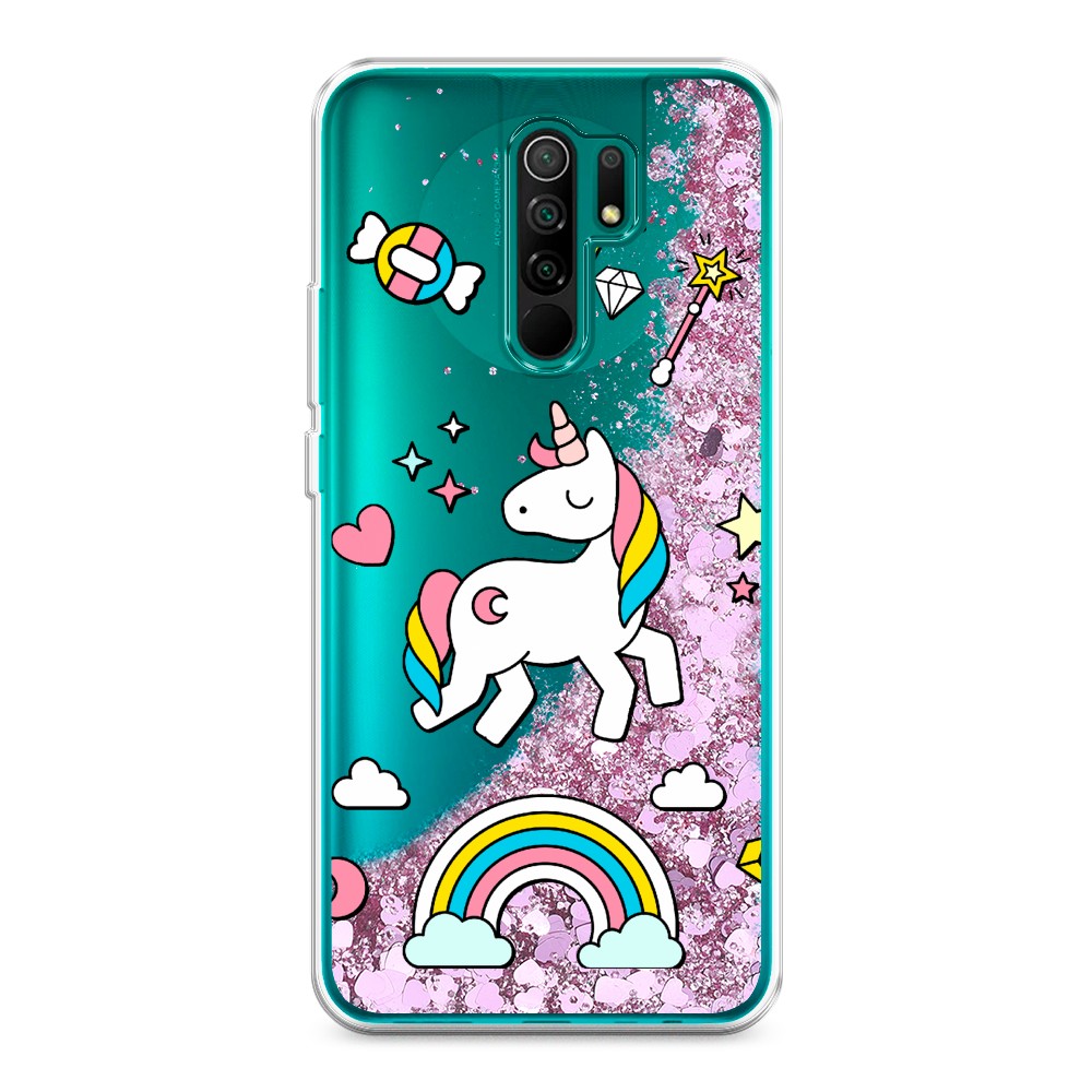 

Жидкий чехол с блестками "Принцесса единорог" на Xiaomi Redmi 9, 38394-1