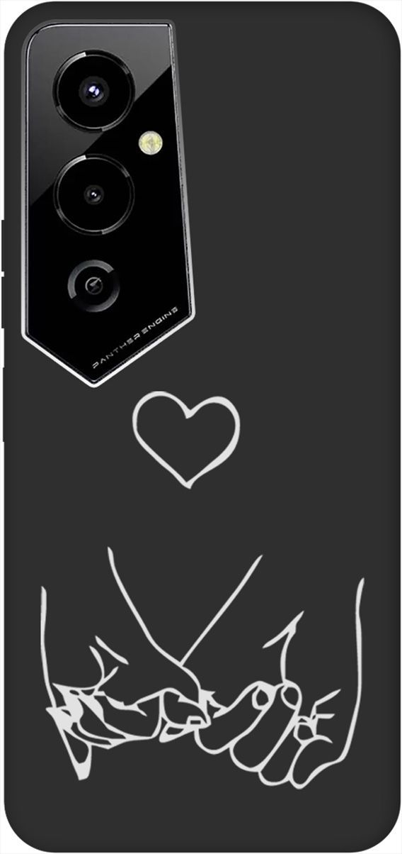 

Чехол на Tecno Pova 4 Pro с 3D принтом "Lovers Hands W" черный, Черный;белый, 158097