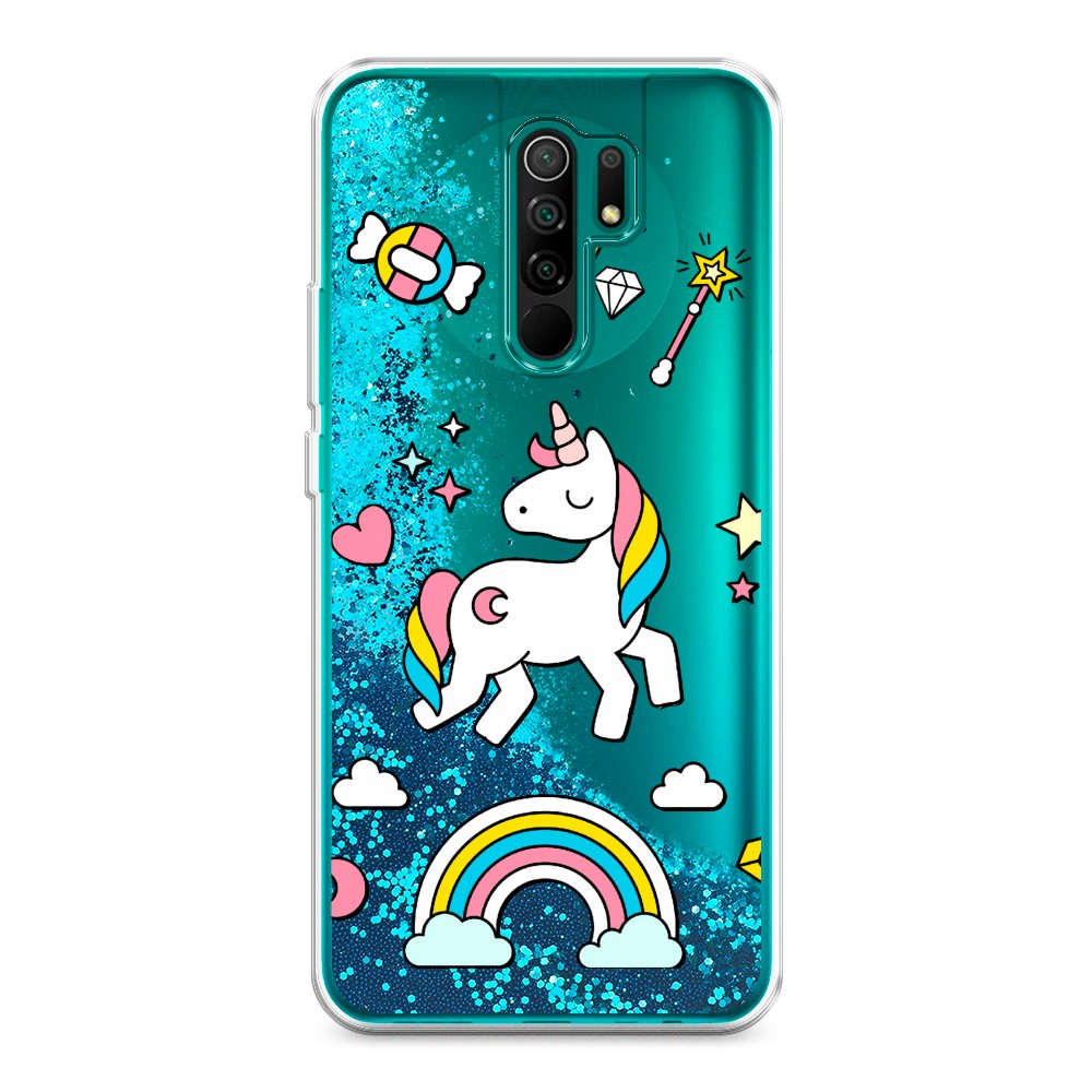 

Жидкий чехол с блестками "Принцесса единорог" на Xiaomi Redmi 9, 38393-1