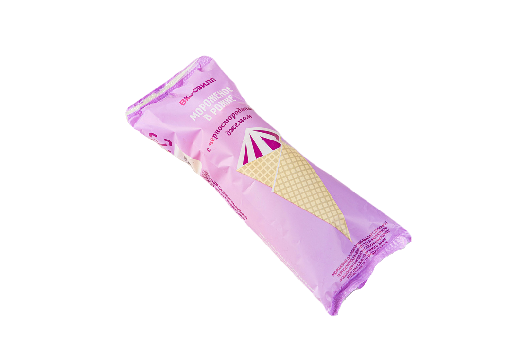

Мороженое рожок ВкусВилл с черносмородиновым джемом 130 г