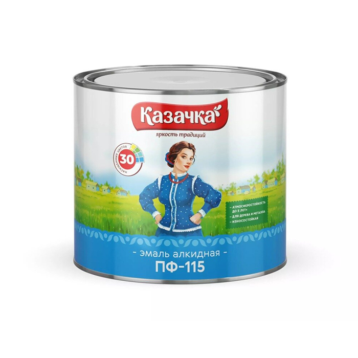 

Эмаль Казачка, ПФ-115, вишня, 1.9 кг