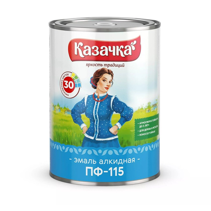 Эмаль Казачка, ПФ-115, вишня, 0.9 кг