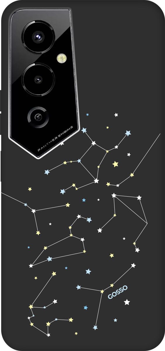 

Чехол на Tecno Pova 4 Pro с 3D принтом "Constellations" черный, Черный;белый, 158096
