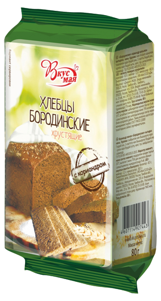 Хлебцы Вкус мая Бородинские с кориандром 25 г