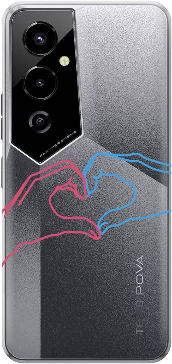 

Чехол на Tecno Pova 4 Pro с 3D принтом "Fall in Love" прозрачный, Прозрачный;голубой, 158095
