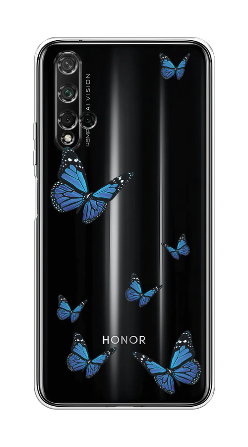 

Чехол на Honor 20, Huawei Nova 5T "Blue butterflies", Синий;черный, 610550-1