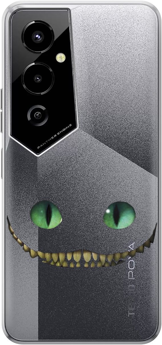 

Чехол на Tecno Pova 4 Pro с 3D принтом "Cheshire Cat" прозрачный, Прозрачный;белый, 158095