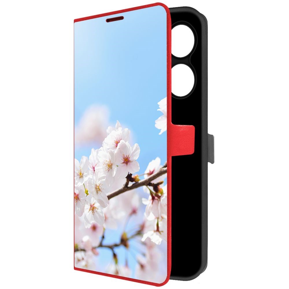 

Чехол-книжка Krutoff Eco Book для TECNO Spark Go 2024 Цветение (красный)